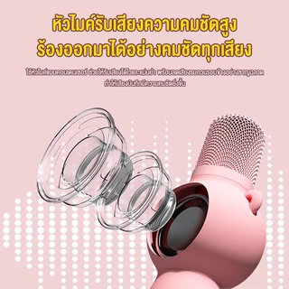 BASIKE ไมโครโฟนคาราโอเกะ KTV Microphone Bluetooth 5.3 เป็นทั้งไมโครโฟนและลำโพงบลูทูธ โหมดใส่การ์ด TF เสียบ และเล่น