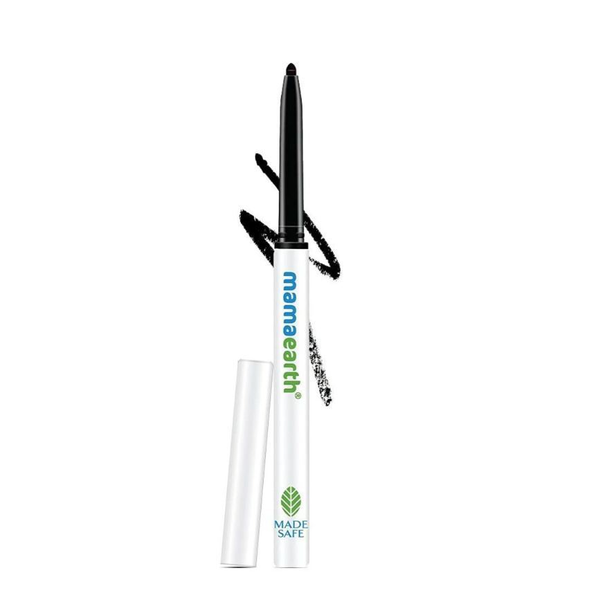 MamaEarth Charcoal Black Long Stay Kajal Black Waterproof,with Vitamin C & Chamomile for 11-Hour Smudge-free Stay (Black