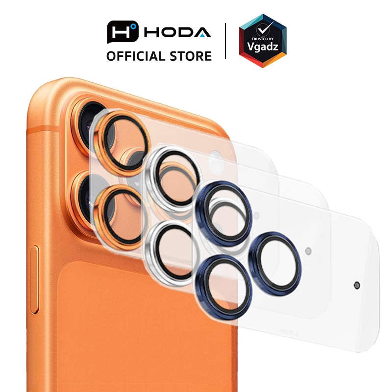 Hoda กระจกเลนส์กล้องพร้อมฐานสำหรับ iPhone 17 Pro / 17 Pro Max รุ่น Sapphire Lens Protector with Lens Base