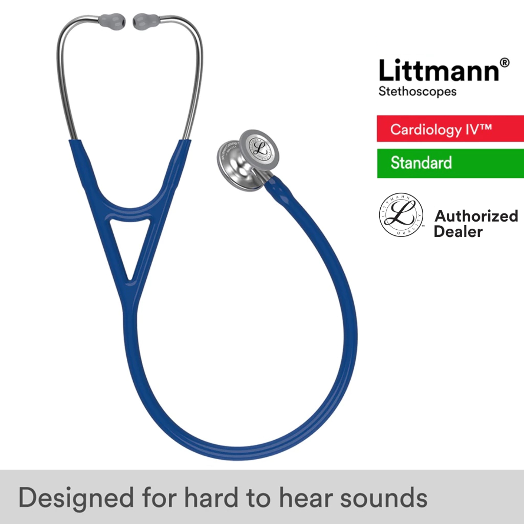 Littmann Cardiology IV, 27 inch #6154 (Navy Blue Tube, Standard-Finish Chestpiece, Stainless Stem & Eartubes)