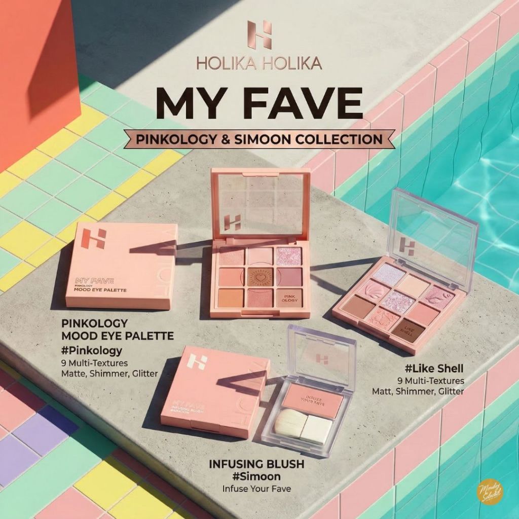 #พร้อมส่ง# HOLIKA HOLIKA My Fave Mood Eye Palette/My Fave Infusing Blusher