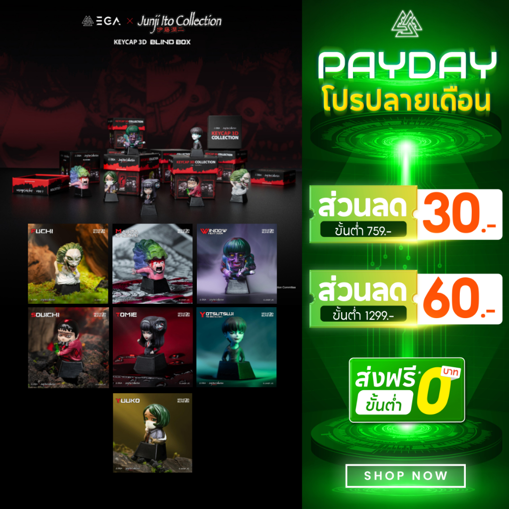 [1 BOX] BLIND BOX Keycap 3D “EGA X JUNJI ITO COLLECTION” กล่องสุ่มคีย์แคป 3D แฮนด์เมดลาย "คลังสยอง" 