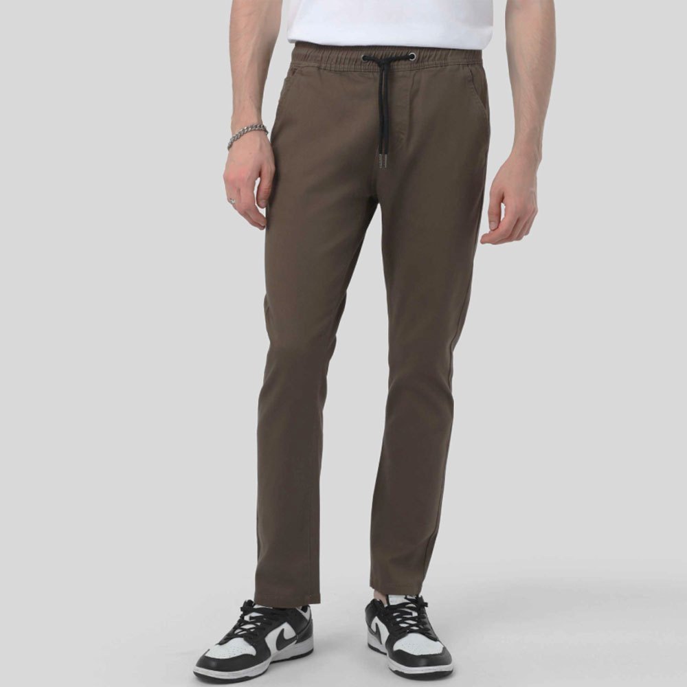 DAVIE JONES جوغر رجالي Slim Fit — بني محمر — صورة 3