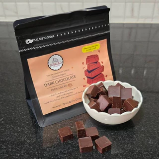 ดาร์กช็อคโกแลต 100% รสชาติเข้มขมมาก มีรสเปรี้ยวปลายอ่อนๆ ไม่หวาน Dark Chocolate suncao จากชุมชนเกษตรกรราชบุรี