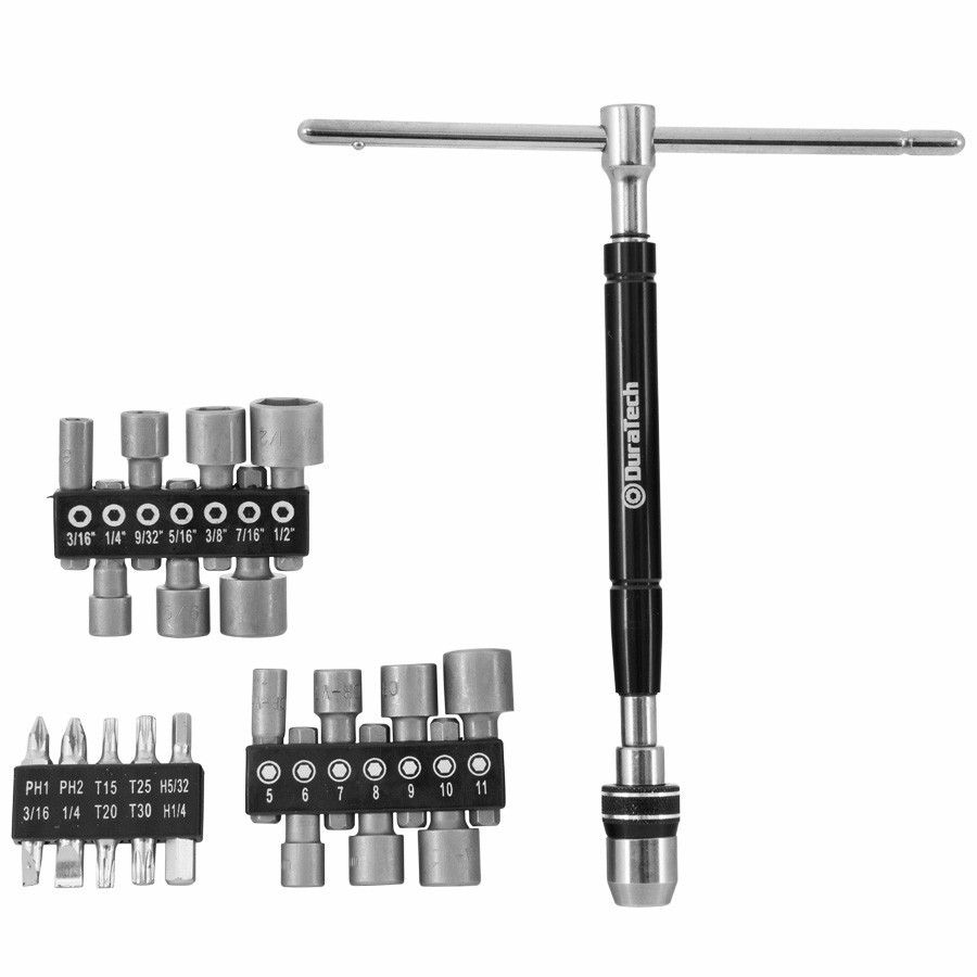 DURATECH DT104010 ชุดไขควงและลูกบล็อกด้ามตัวที 20 ชิ้น