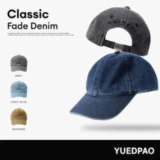Yuedpao Cap Classic Fade Denim หมวกยืดเปล่า สไตล์มินิมอล หมวกฟอกเฟด แฟชั่น