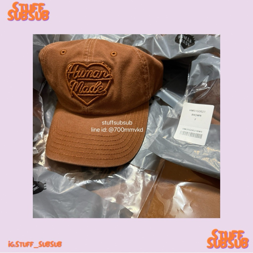 พร้อมส่ง/ของแท้ Human made 6panel twill cap brown