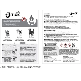 J-Tick ยาหยอดเห็บ สำหรับสุนัข