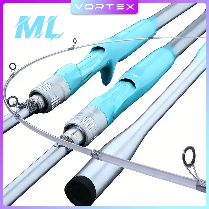 【COD】คันเบ็ดตกปลา ML คันสปินนิ่ง/คันเบทแคสติ้ง 1.6/1.8/2.1M เบ็ดตกปลา แบบ 2 ท่อ วัสดุคาร์บอนไฟเบอร์ คันเบ็ดตกปลาสปินนิ่ง