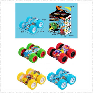 ของเล่นโมเดลรถลายกราฟฟิก ตีลังกาได้ หมุนได้ คละสี ในกล่อง รา…