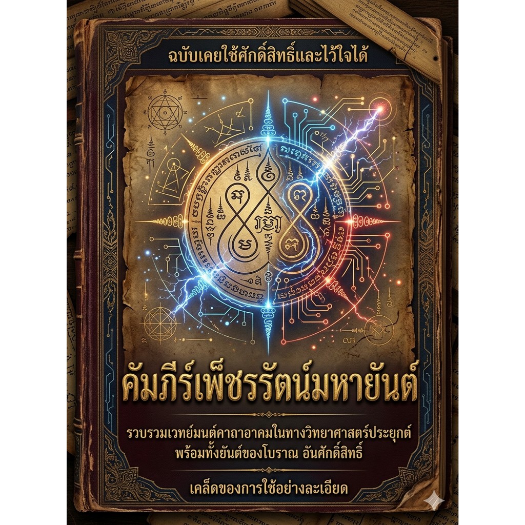 คัมภีร์เพ็ชรรัตน์มหายันต์ ตำรายันต์โบราณ รวบรวมเวทย์มนต์คาถาอาคม