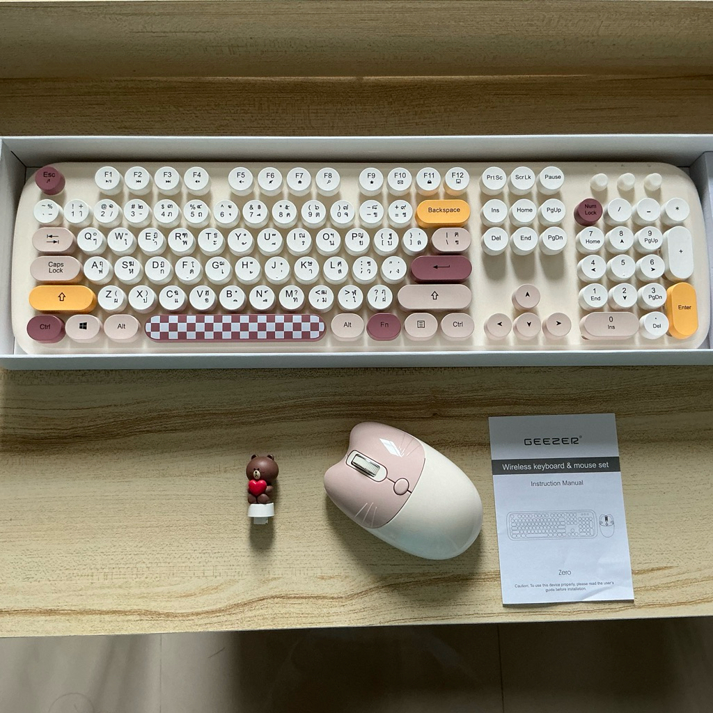คีย์บอร์ด เมาส์ไร้สาย GEEZER ระบบ 2.4GHz Wireless (มือสอง)