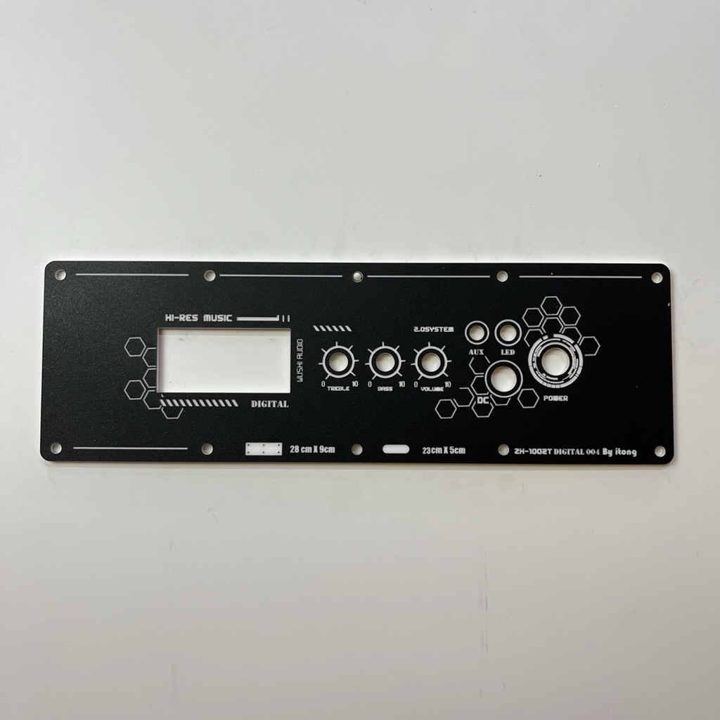 แผ่นเพลทลำโพง Bluetooth DIY รุ่น ZK 1002T Digital ย้ายวอลลุ่ม ลายรังผึ้ง สีดำผิวทราย