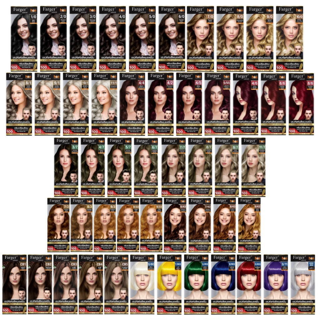 (ตัดฝากล่อง) สีผม ยาย้อมผม ฟาเกอร์ Farger HCE ครบทุกเฉดสี โทนสีกว่า 50 สี