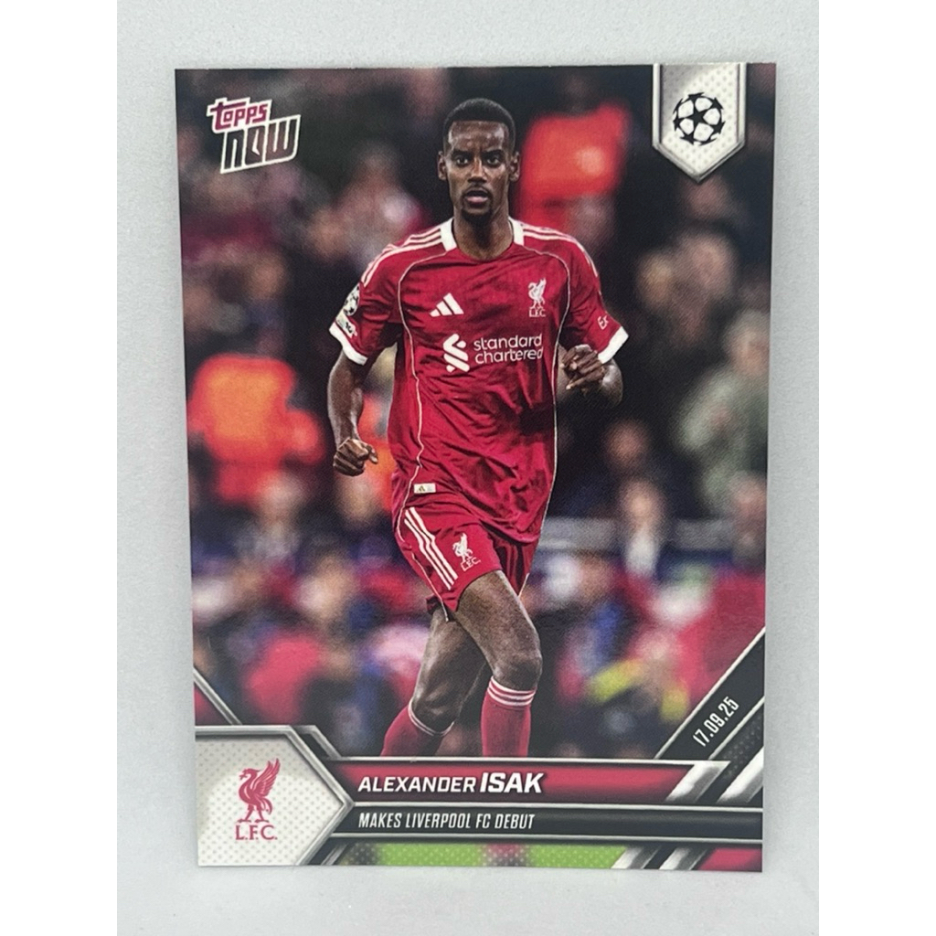 การ์ดฟุตบอล Topps Now 2025 Alexander Isak Liverpool #016