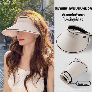 BUJOY หมวก หมวกกันแดด แบบปีกกว้าง มีซิบติดตามขนาดศรีษะ ป้องกันUV 99% พับเก็บได้ ไม่เสียทรง