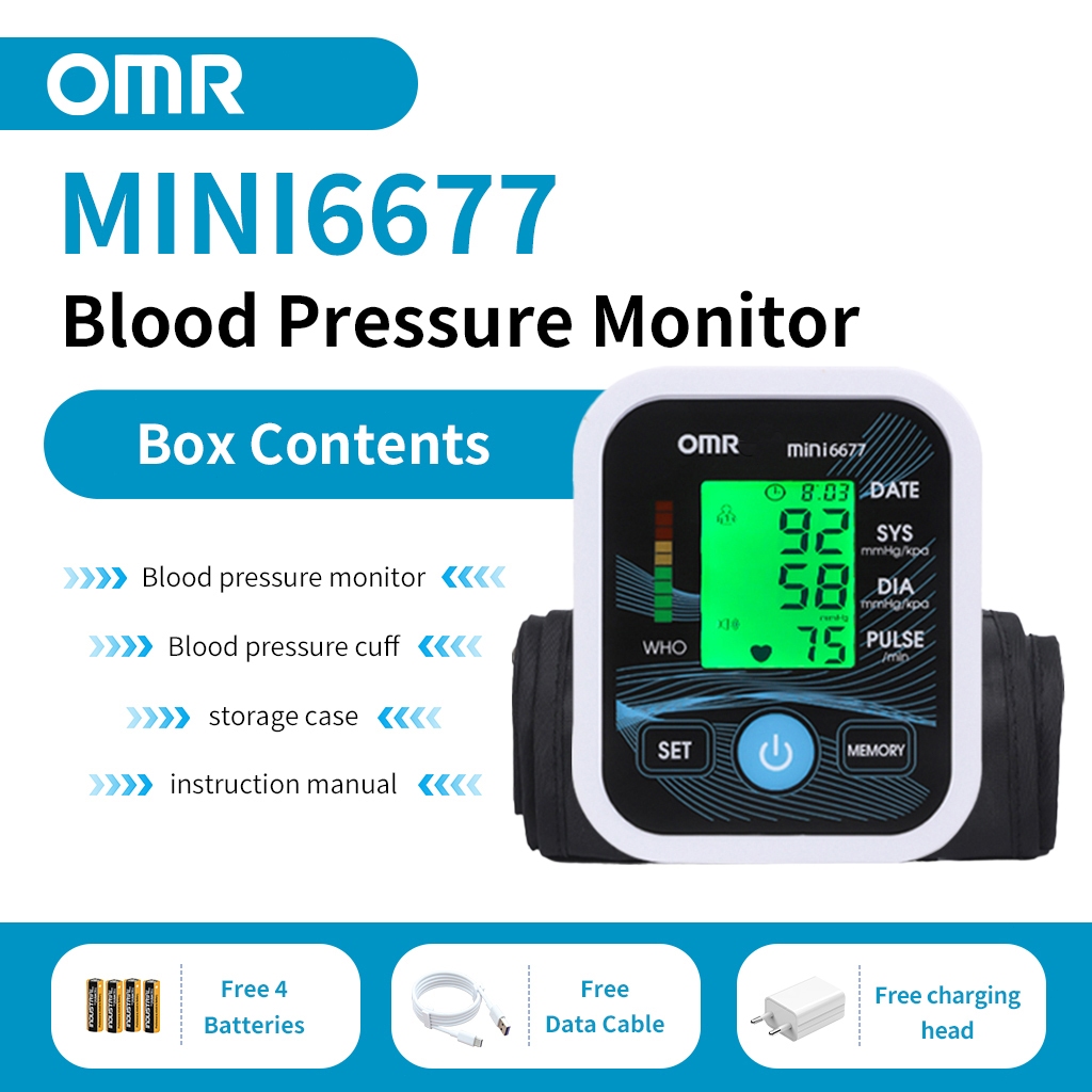 OMR เครื่องตรวจสอบความดันโลหิตดิจิตอล เครื่องตรวจสอบเสียง Bp เครื่องตรวจสอบความดันโลหิตดิจิตอลอัตโนมัติแขน