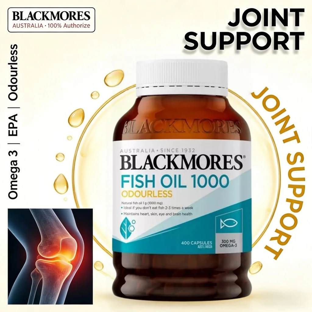 น้ำมันปลา Blackmores Odourless Fish Oil 1000mg Omega-3 DHA EPA 400 Capsules