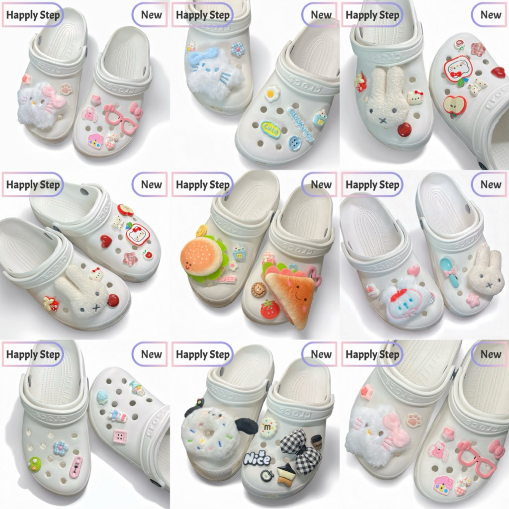 Happystep 8ชิ้น/เซ็ต G4ดาวฟ้า*เฉพาะตัวติด(พร้อมส่ง) จิ๊บบิท ตัวติดรองเท้า ชุดตกแต่งรองเท้า ลายการ์ตูนน่ารักๆ