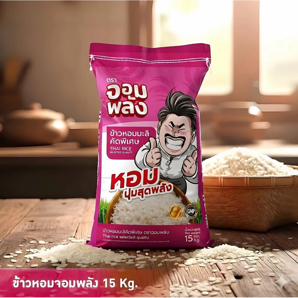 ข้าวหอมคัดพิเศษ ตรากันจอมพลัง 15กิโล