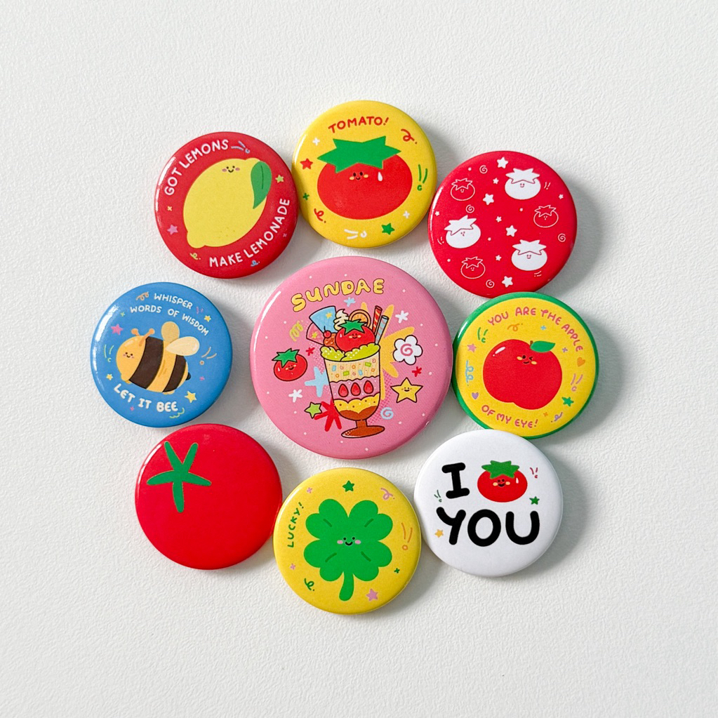 🍅 พร้อมส่ง🍀🧷Pin เข็มกลัดจิ๋ว ติดกระเป๋าปุ๊กปิ๊กมากก น่ารักทุกลาย!! 🤩 BY pleasenjoyy