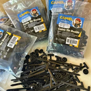 Camel เคเบิ้ลไทร์ หัวหมวก cabletie buckle คลิปล๊อคอเนกประสงค์ สำหรับซ่อมรถ/ยึดสายไฟ ใช้ง่าย ทนทาน!