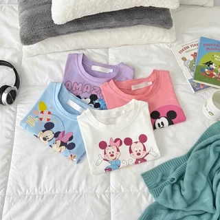 Beryl kids🌸เสื้อผ้าเด็กฤดูร้อน🎀เสื้อยืดแขนสั้นเด็กหญิง คอกลม พิมพ์ลายการ์ตูนน่ารัก ลำลองและทันสมัย สวมใส่สบาย