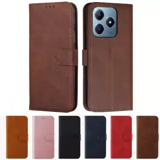 เคสแบบพับได้สำหรับ Oppo Realme C65 C61 C63 Note60 Realme C51 C53 C55 Note50 เคสกระเป๋าหนัง ใส่บัตร แม่เหล็กล็อค แถมสาย
