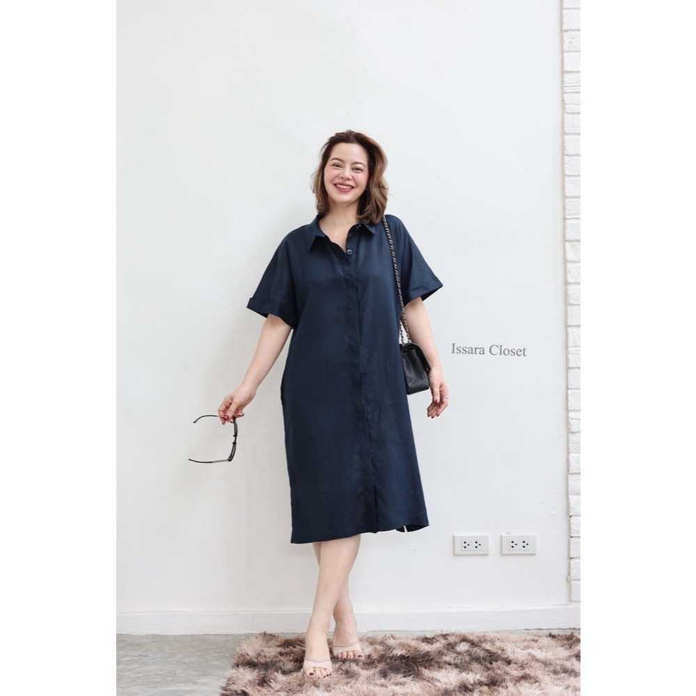 DressLinen รุ่น Maru เดรสทรงปล่อยๆ ใส่ในวันสบายๆ ดีไซน์ซ่อนกระดุมแบบเก๋ๆ