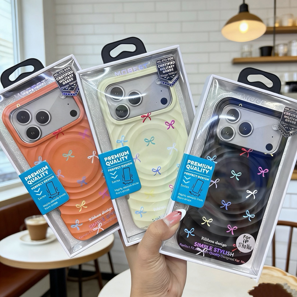 Mobest เคสลายโบว์ แม่เหล็กชาร์จ สำหรับรุ่น ไอโฟน 17promax 17pro 17 15promax 14promax 13promax