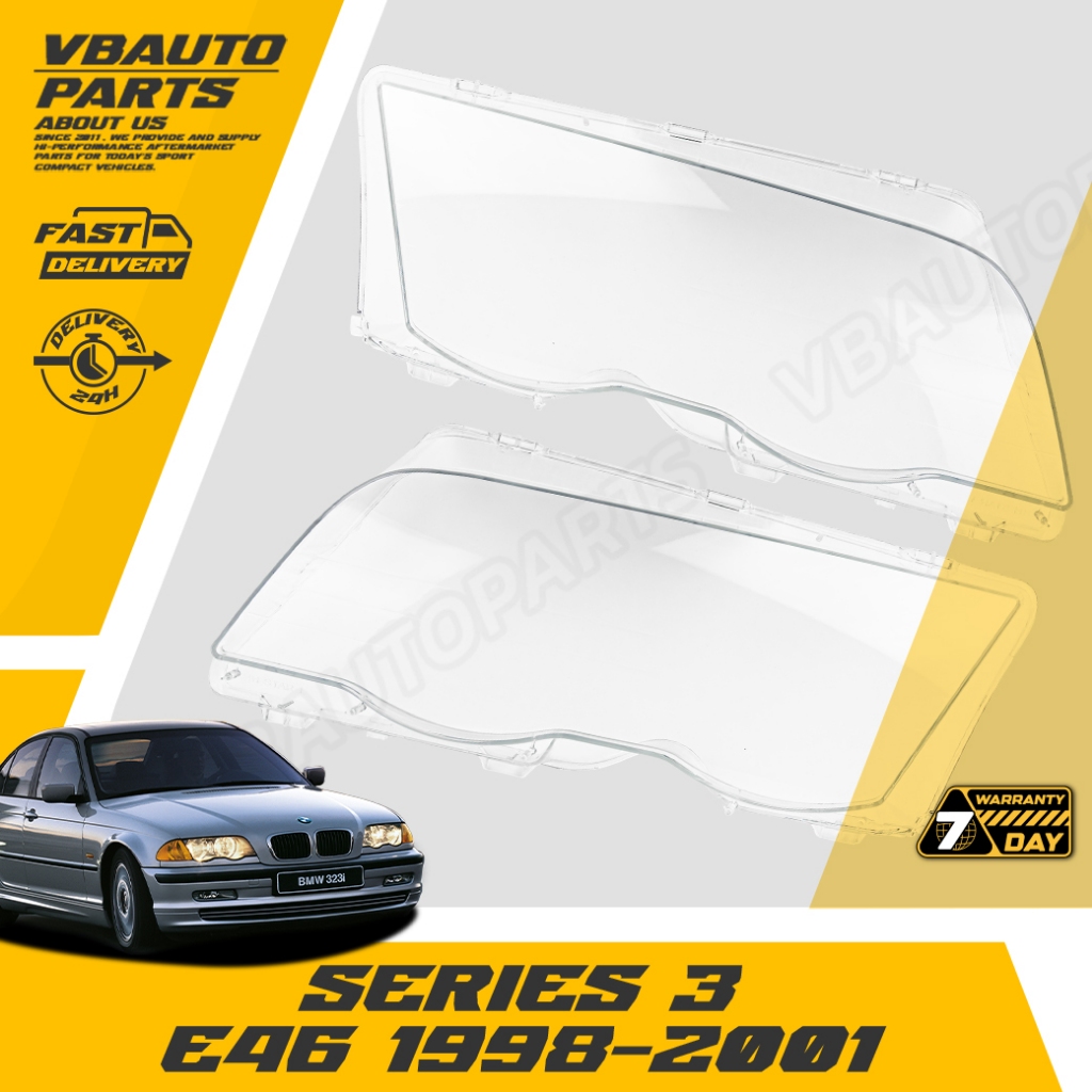 เลนส์ไฟหน้า BMW(Series 3 (E46) 98-01) + กาวติดเลนส์ไฟหน้า [ราคาต่อคู่]