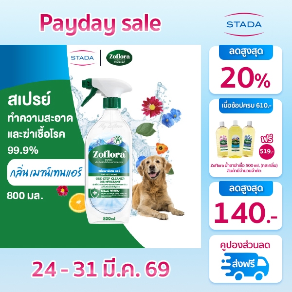 Zoflora โซฟลอรา สเปรย์น้ำยาฆ่าเชื้อ แอนตี้ไวรัสและแบคทีเรีย เซอร์เฟส คลีนเนอร์  กลิ่นเมาน์เทน แอร์ 8