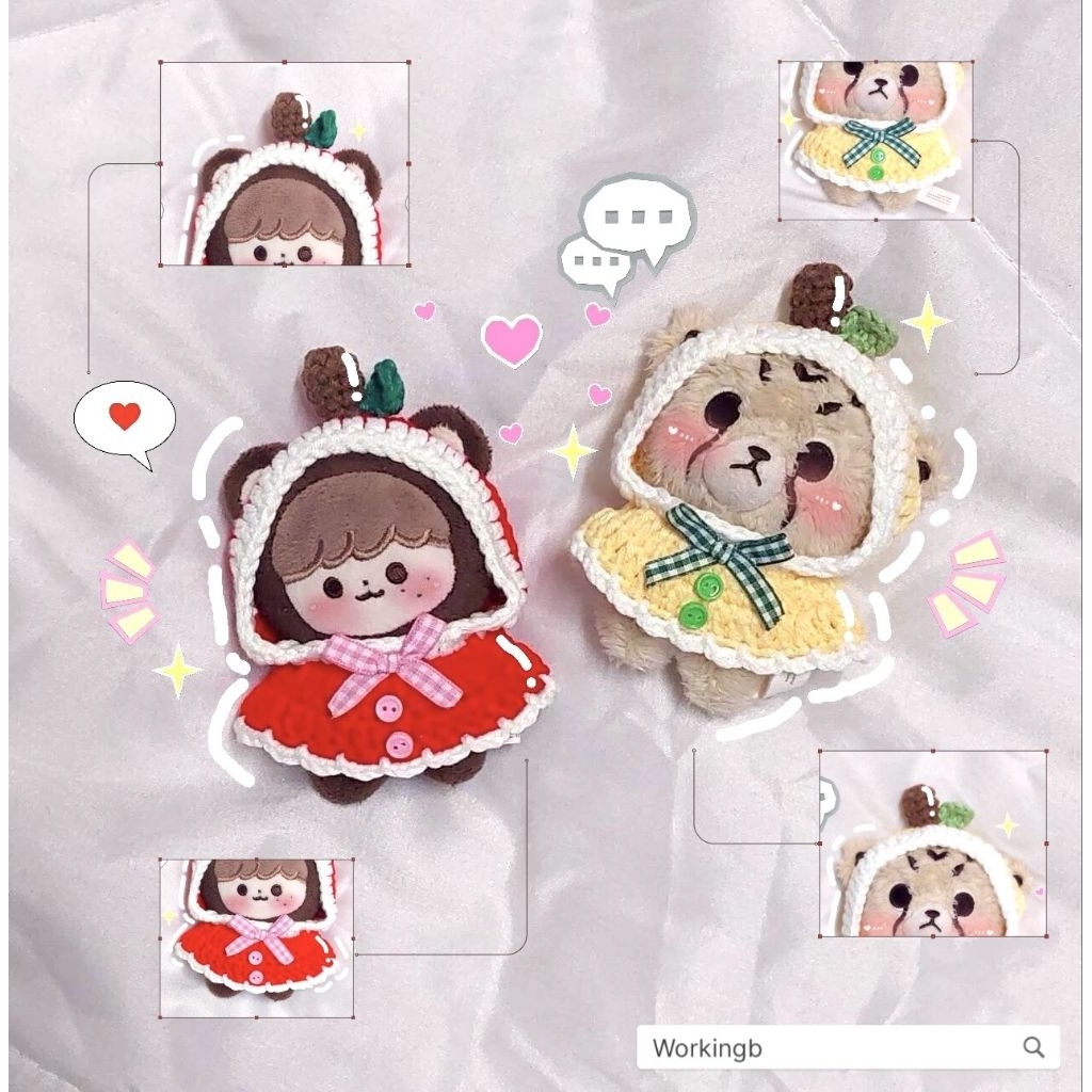 ชุดตุ๊กตา 10 cm : ชุดน้องแอปเปิล (เฉพาะชุดไม่รวมตุ๊กตา)