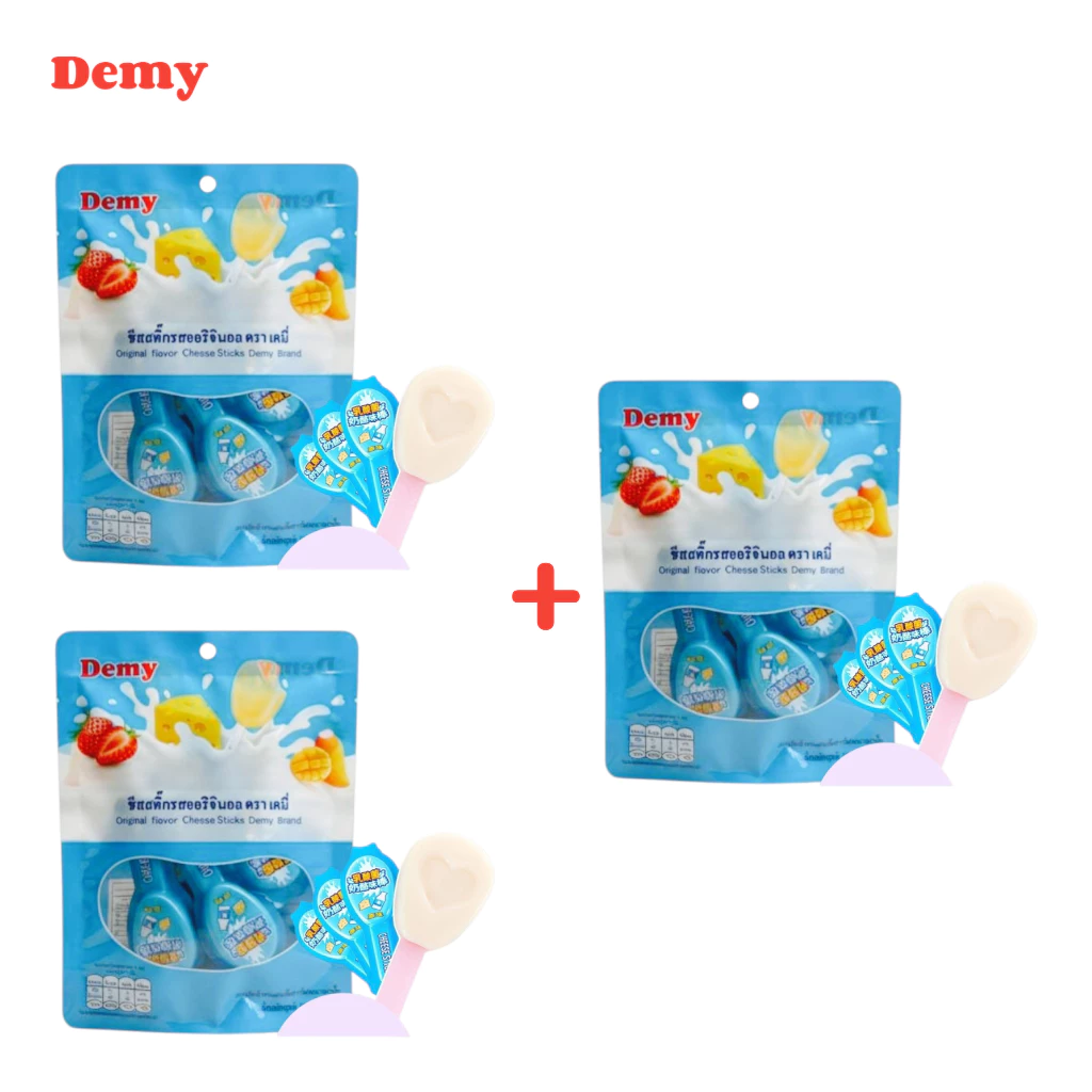เซ็ท 2 แถม 1 ชีสสติ๊ก มีทั้งรสนม & สตอเบอร์รี่ ใครลองก็รัก! (ขนาด 70 กรัม/ห่อ)