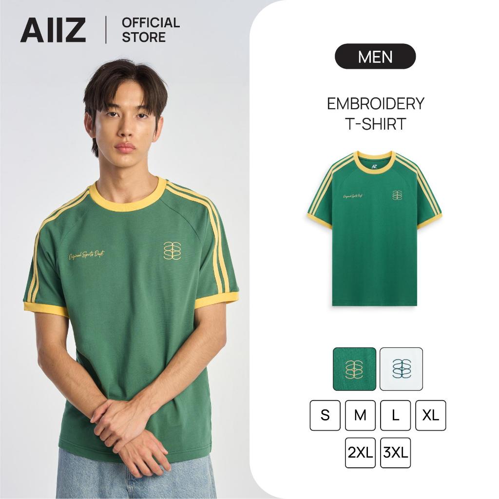 AIIZ (เอ ทู แซด) - AIIZ เสื้อโปโลผู้หญิงคอวีปักลายกราฟิก AIIZ Women's Embroidered Terry Polo Shirt