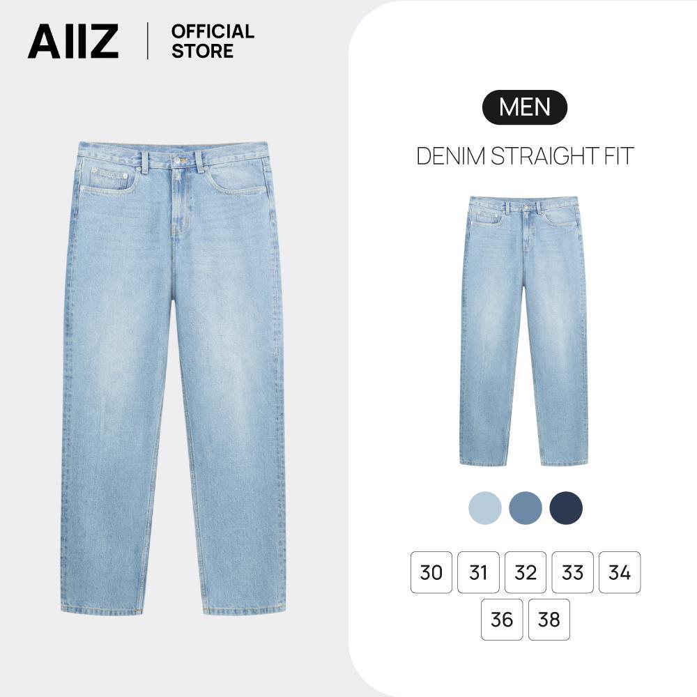 AIIZ (เอ ทู แซด) - AIIZ กางเกงยีนส์ผู้ชายขายาว ทรงขาตรง AIIZ Men's Denim Straight fit