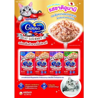 [48ซอง] Ginno อาหารแมวเปียกชนิดซอง 60g