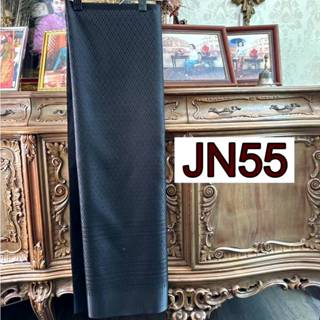 JN55 ผ้าไหมแกมฝ้าย อบนิ่ม ทอลาย นาคเกี้ยว สีดำ