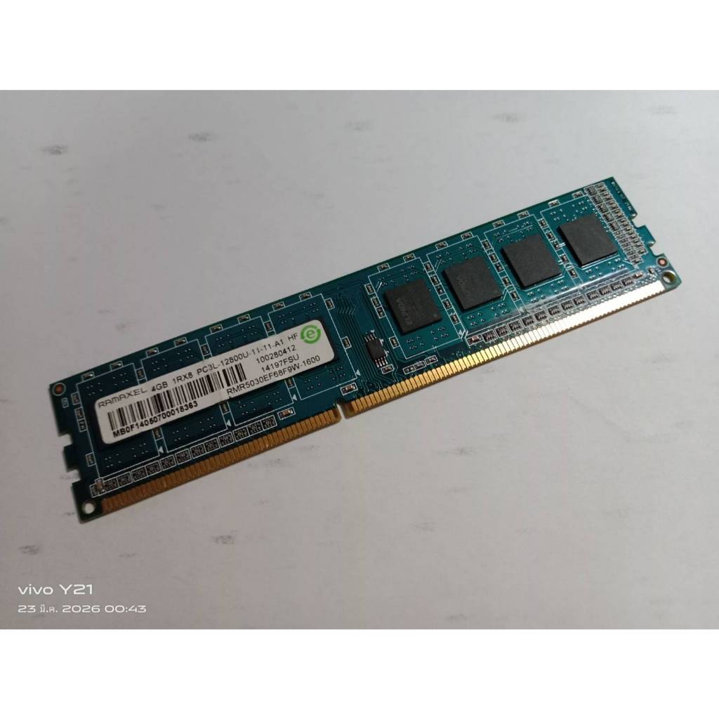 RAM Ramaxel PC3L-DDR3-bus1600/4G  ไฟต่ำ 1.35 V. แบบ 8 ชิป ตัวสูง สำหรับ PC
