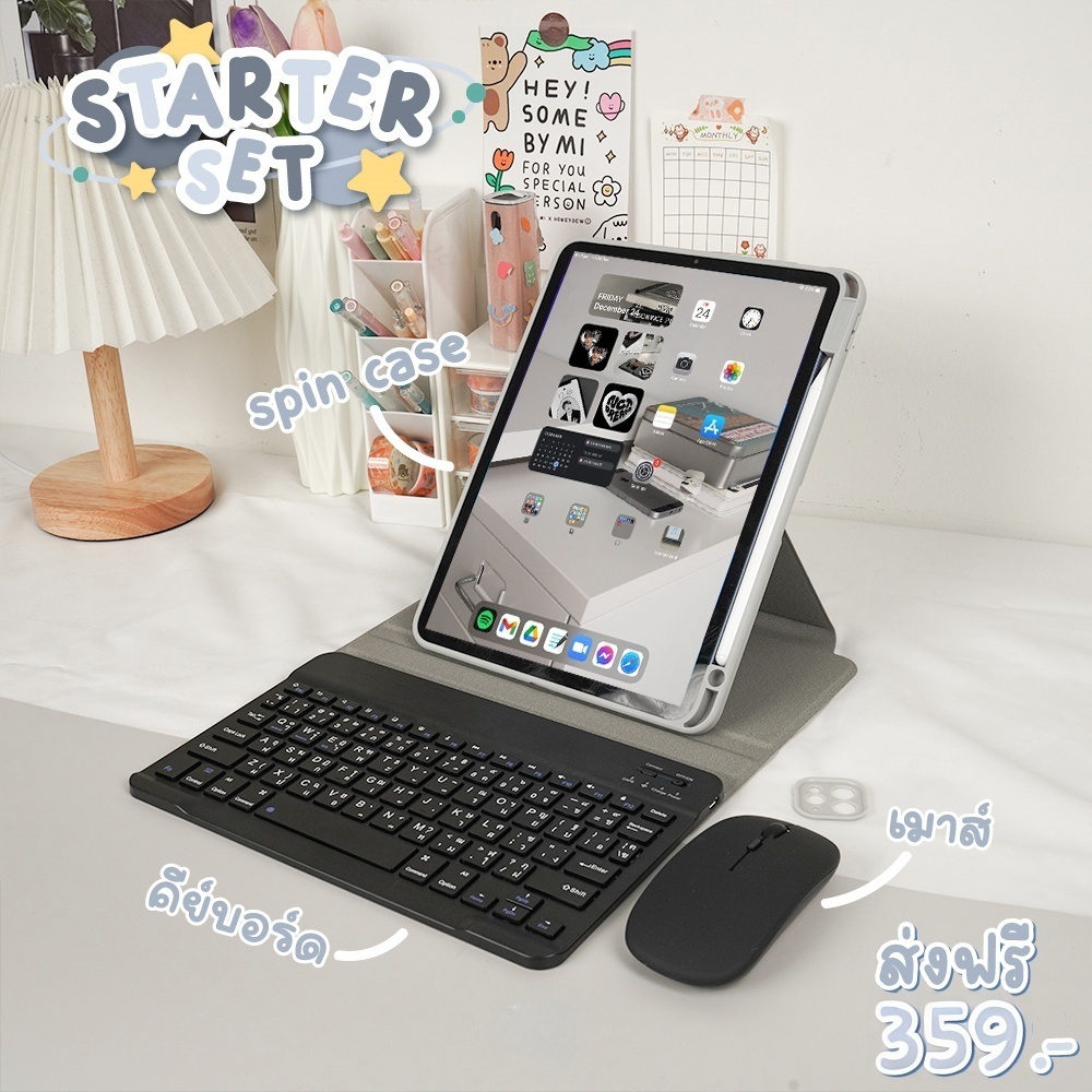 ชุดเคสไอแพดFOR air3/4/5/6/7/8pro11ชุดคีย์บอร์ดและเมาส์ไร้สาย บางเฉียบพกพาง่ายสำหรับ iPad,แท็บเล็ต,แล็ปท็อป,คอมพิวเตอร์ใน รูปที่ 8