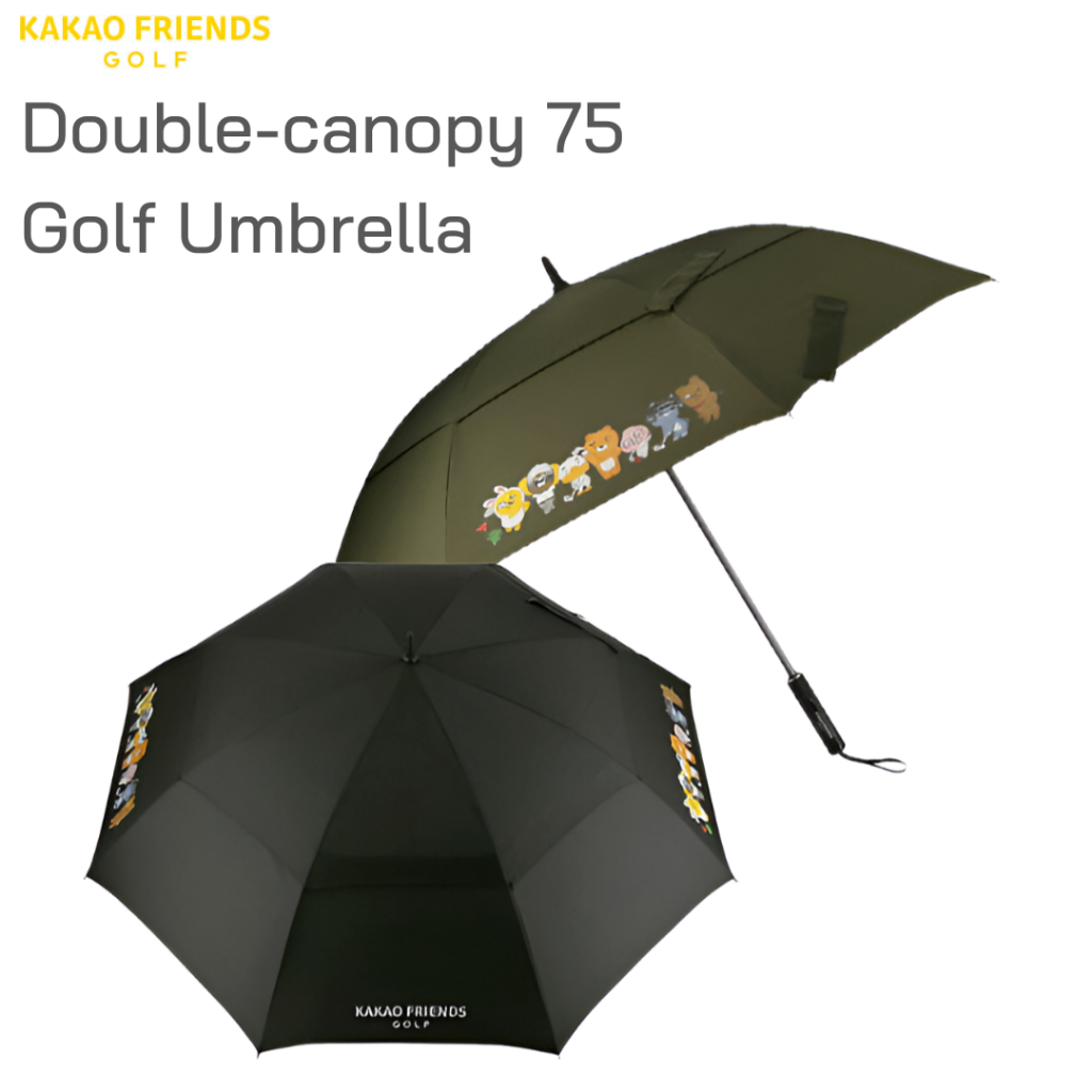 [🚚จัดส่งไว] KAKAO FRIENDS GOLF Double Canopy 75 Golf Umbrella