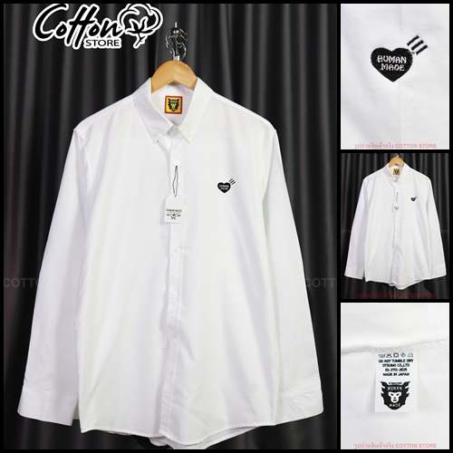 เสื้อเชิ้ต Human-A งานปัก Shirt ผ้า Cotton Oxford ทรงสวย ใส่ได้ทั้งชายหญิง พร้อมส่งจากไทย S-XL