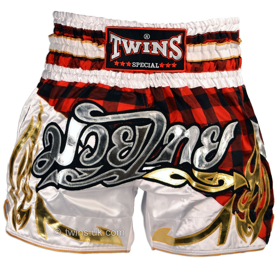 Twins Muay Thai Shorts White กางเกงมวยไทย