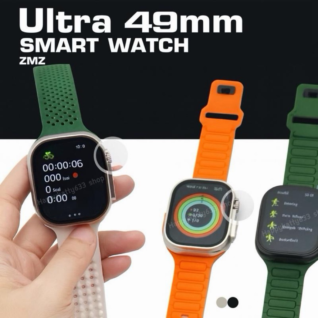 Smart Watch Ultra 49mm ZMZ โทร-รับสายได้ รองรับภาษาไทย แถมสาย 7 เส้น ใช้ได้ทุกระบบ