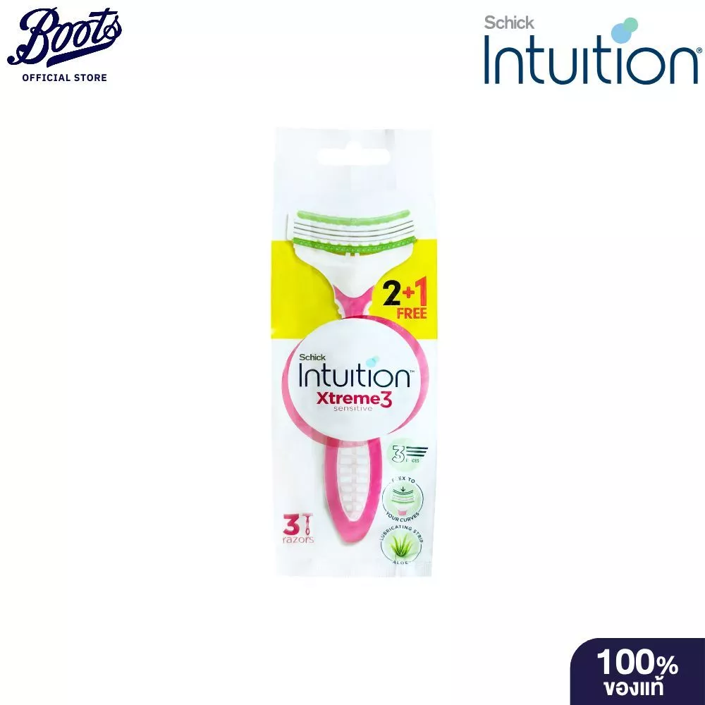 SCHICK INTUITION XTREAME3 SENSITIVE ชิค อินทูอิชั่น เอ็กซ์ตรีม 3 มีดโกนหนวดสำหรับผิวแพ้ง่าย
