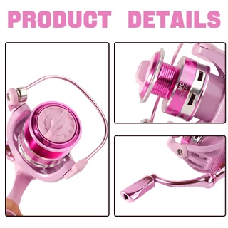[พร้อมส่ง] ชุดเบ็ดตกปลา สีชมพูสุดน่ารัก ครบชุดพร้อมใช้งาน! คันเบ็ด ML 8-15LB (1.8M/2.1M) + รอกสปินนิ่ง 1000-3000 แข็งแรง