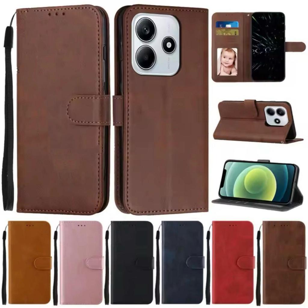 เคสแบบพับได้สำหรับ Xiaomi Redmi Note14 Note14Pro Note14ProPlus POCO X7 เคสกระเป๋าหนัง ใส่บัตร แม่เหล็กล็อค แถมสาย