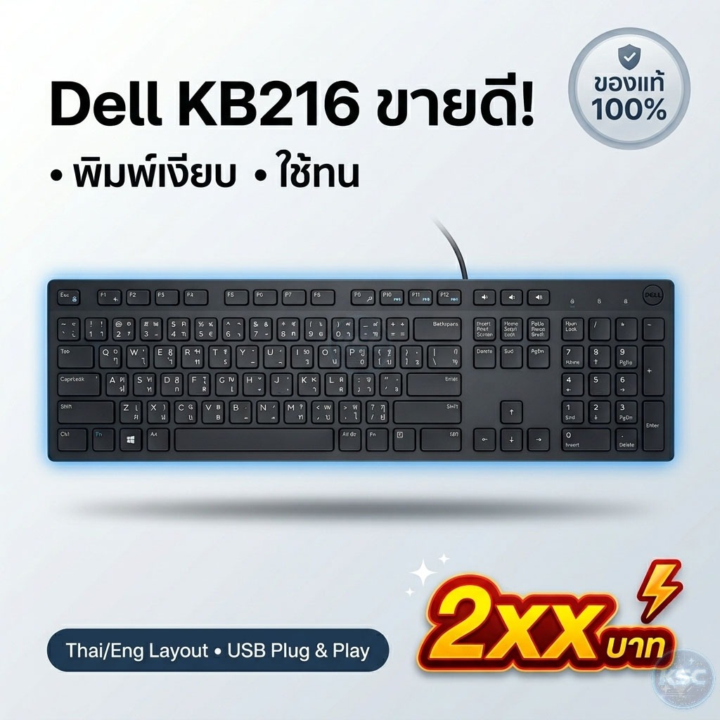 DELL คีย์บอร์ด USB KEYBOARD MULTIMEDIA KB216 (TH)