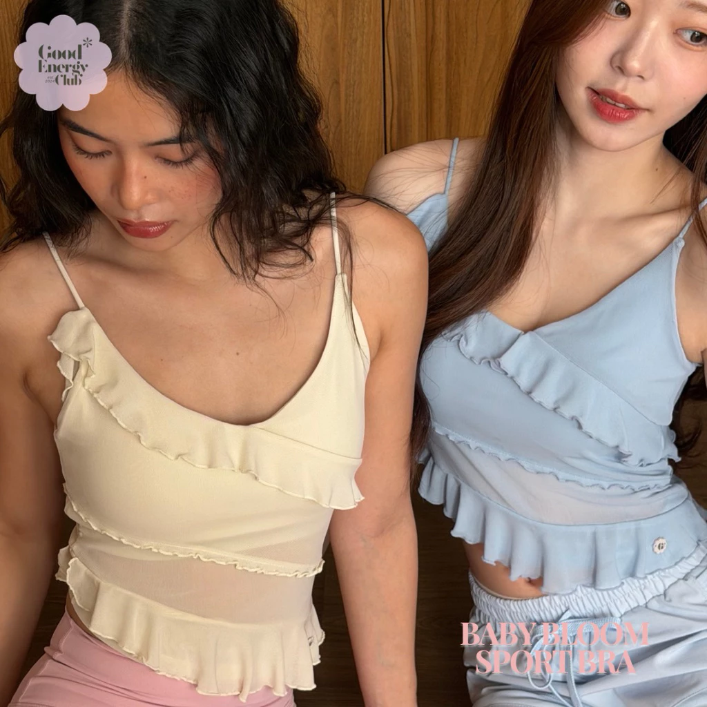 GOOD ENERGY CLUB - BABY BLOOM SPORT BRA [0362] สปอร์ตบราผู้หญิงสายเดี่ยว ผ้าตาข่ายซีทรู (3I-3L)