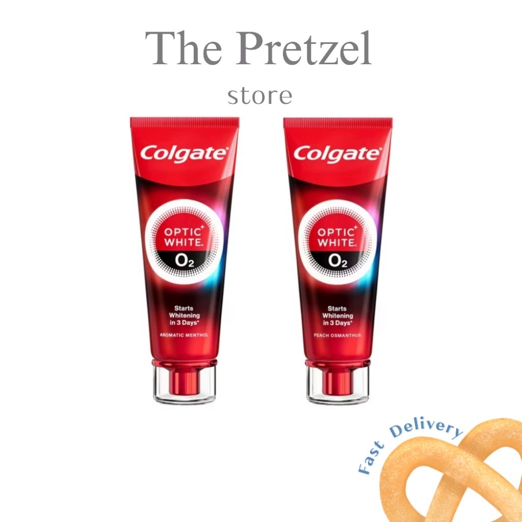 Colgate Optic White O2 Peach 85G คอลเกต ยาสีฟัน อ๊อพติค ไวท์ โอทู พีช ออสแมนทัส 85 ก